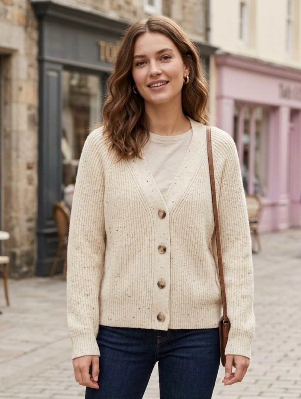 {Old Navy} Cream V-Neck Button Cardigan Sweater - SIZE LARGE